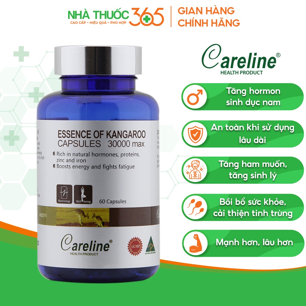 Viên Uống Hỗ Trợ Tăng Cường Sinh Lý Nam Careline Essence Of Kangaroo - Hộp 60 viên