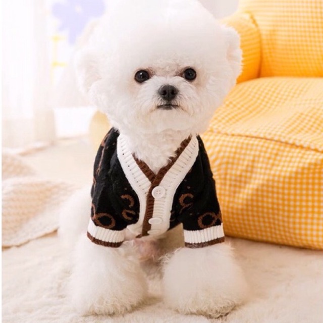 Áo cadigan len cài khuy cho chó mèo