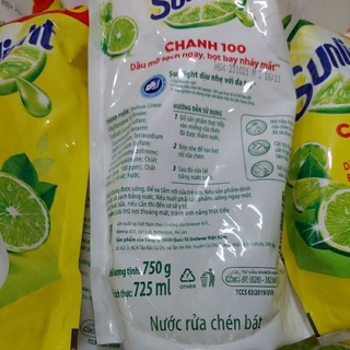 COMBO 3 GÓI RỬA CHÉN SUNLIGHT CHANH 750G