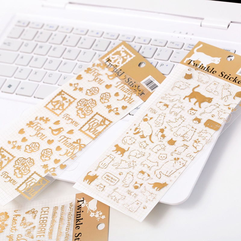 Nhãn dán trang trí màu vàng cổ điển nhiều phong cách tiện dụng