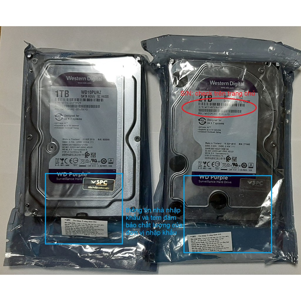 ổ cứng HDD WD Purple  1TB - 2TB | BigBuy360 - bigbuy360.vn
