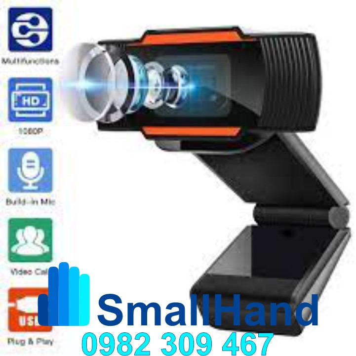 Webcam kẹp màn hình HD 720P siêu nét – Có mic và đèn led hỗ trợ học trực tuyến - Video call - Live Stream - BH 12 tháng