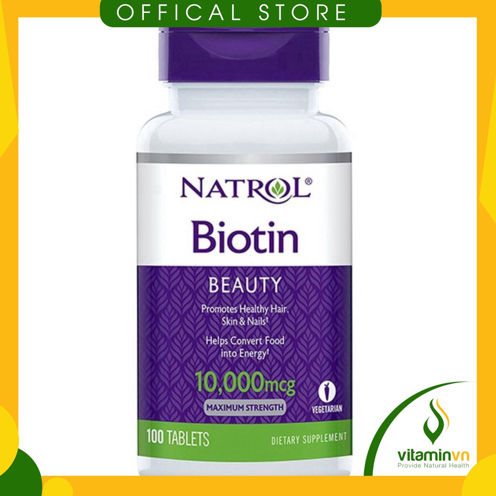 Biotin 5000cmg, 10000cmg hỗ trợ chống rụng tóc, đẹp da, móng tay, hàng Mỹ