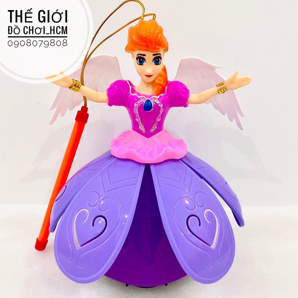 [XOAY 360-CLIP THẬT] Đồ chơi búp bê công chúa Elsa Anna có đèn nhạc dành cho bé thích hoạt hình Frozen, Bạch Tuyết