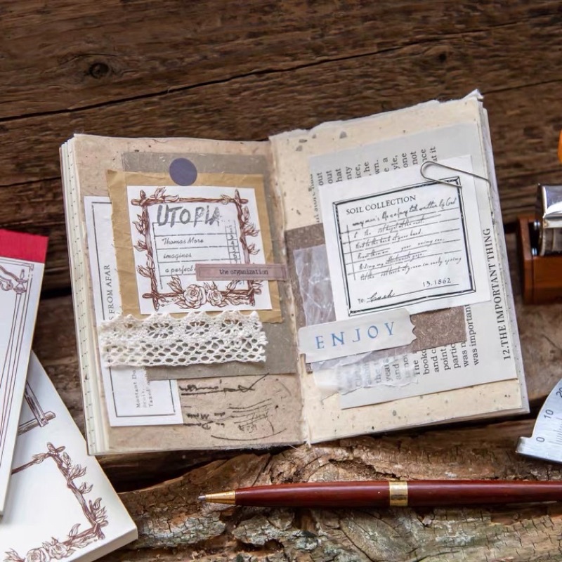 [VS06] set giấy note ghi chú hình khung cổ điển vintage trang trí sổ bullet journal winzige