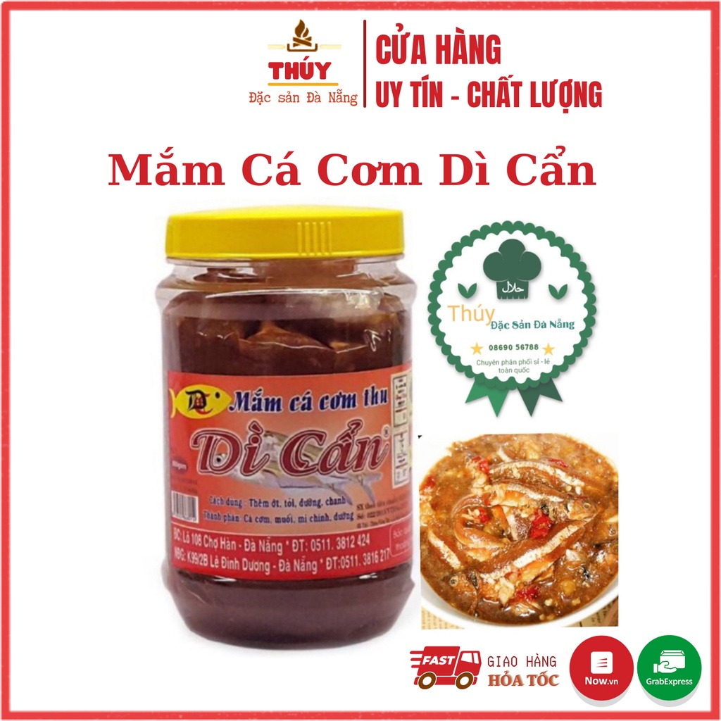 Mắm cá cơm thu Dì Cẩn Đà Nẵng hũ 500gr loại mắm cá nguyên con ngon | BigBuy360 - bigbuy360.vn