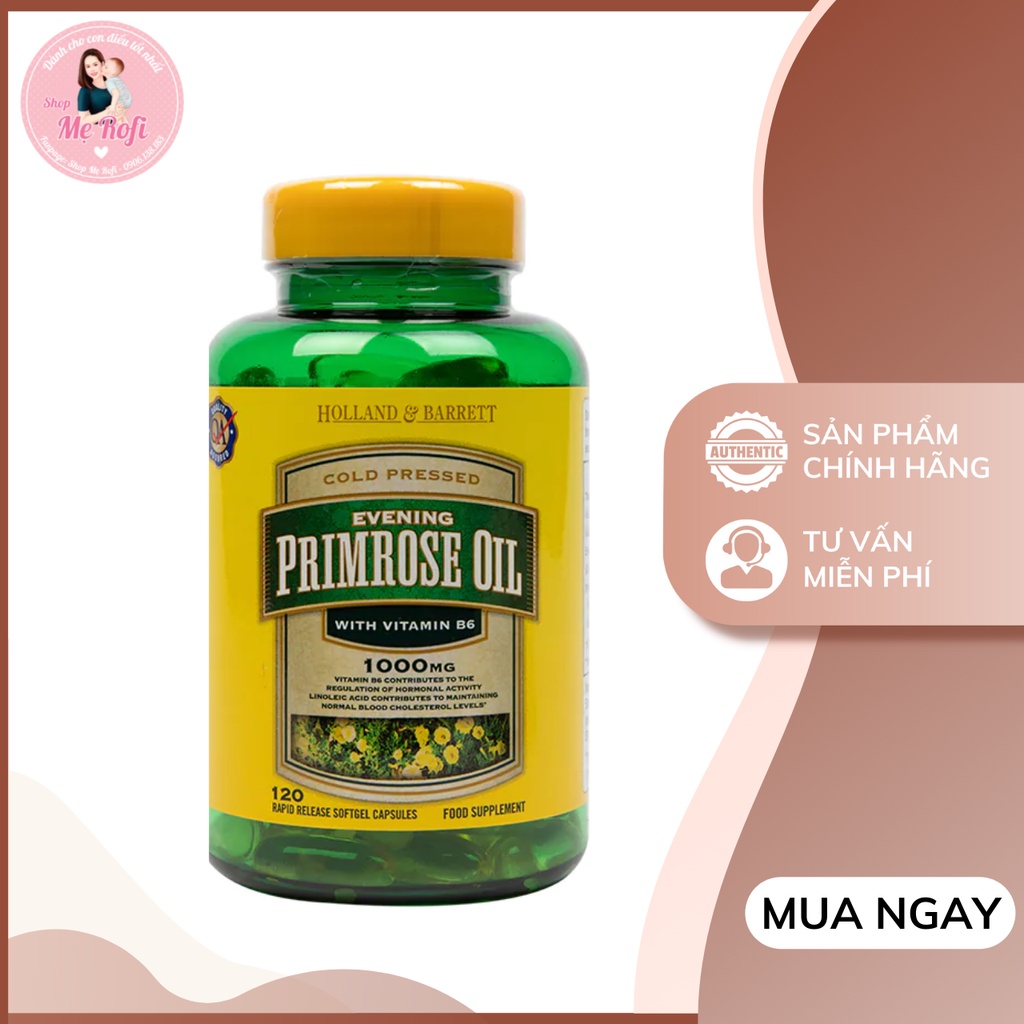 Tinh Dầu Hoa Anh Thảo Evening Primrose Oil Holland &amp; Barrett 120 viên Mẹ Rofi