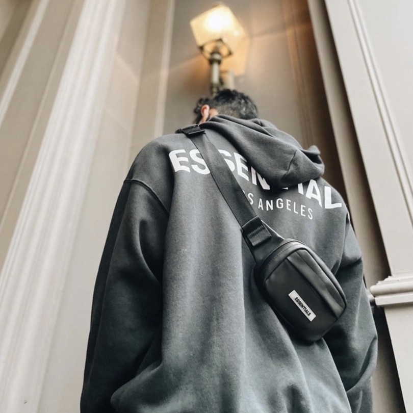 Túi đeo chéo Fear Of God, Túi đeo hông FOG Bag 6th, Chất liệu da chống nước, full tem, tag, túi zip DuSo.Lux