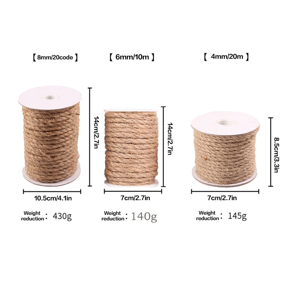 [double]Handmade DIY Jute String Rope Gardening Bundling Pet Scratching Post Crafting Jute Cord