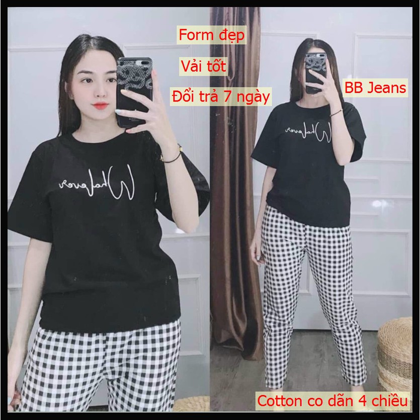 Đồ bộ nữ cotton quần lửng tay ngắn, SET bộ nữ cotton bigsize  co dãn cao cấp đẹp bất ngờ Panda Store
