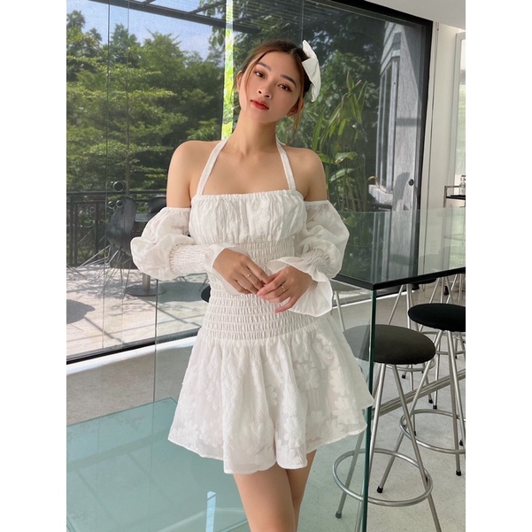 Acacia dress - Đầm trắng ngắn smocking - Somalyng.studio