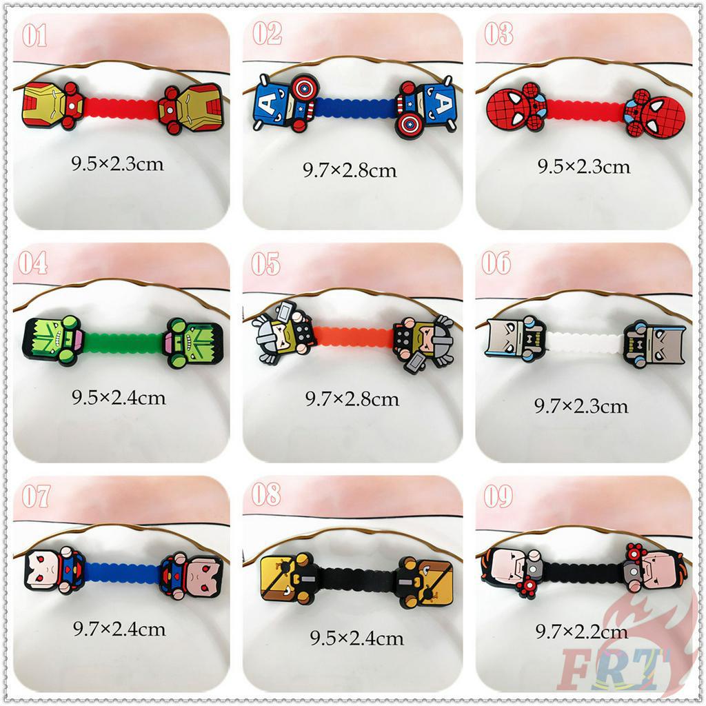 ◐ Dụng Cụ Quấn Dây Cáp Hình Siêu Anh Hùng Marvel &amp; DC ◑ 1 Kẹp Quấn Dây Cáp Tai Nghe / Dây Sạc Hình Iron Man / Captain America / Spider Man / Superman