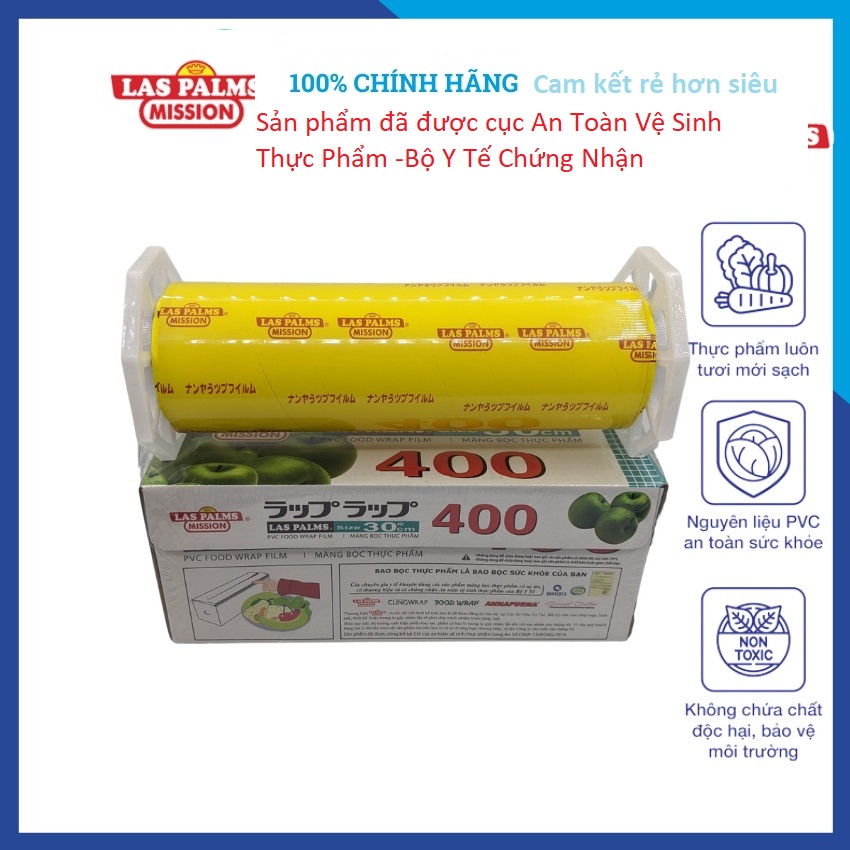 Màng bọc thực phẩm Las Palms Chính Hãng 30cm x 300m bám dính, chụi nhiệt tốt- Hàng chính hãng