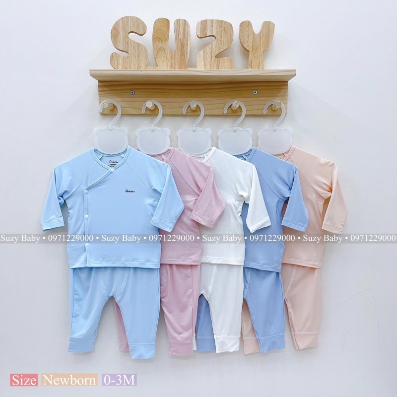 Bộ sơ sinh màu trơn avaler