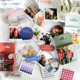 Flowertree Sticker Set 40 hình dán trang trí nhật kí nhiều phong cách dễ thương