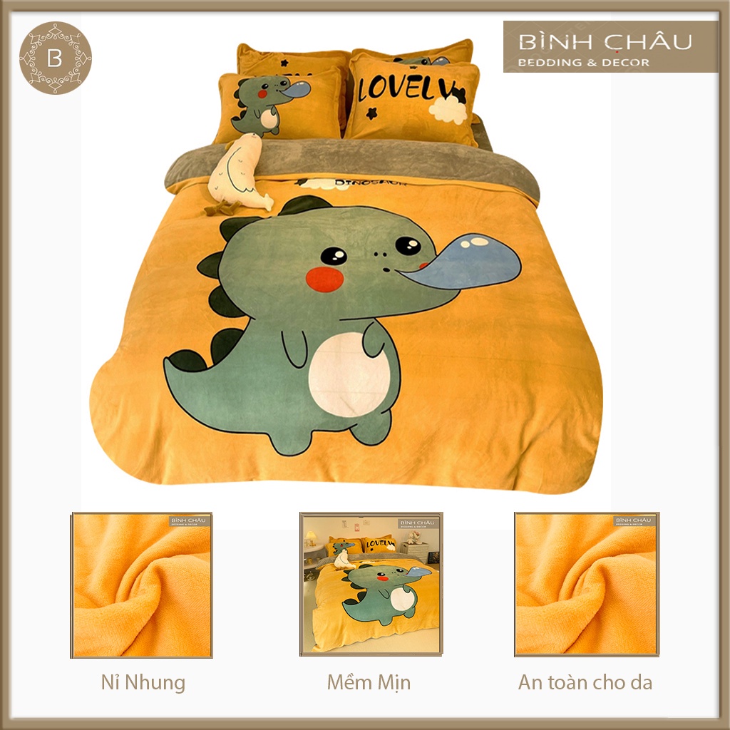Bộ ga Trải Giường Dành Cho Bé Nỉ Nhung In 3D Cao Cấp EMPIRE Drap Chun Bọc Phủ - Bình Châu Bedding & Decor