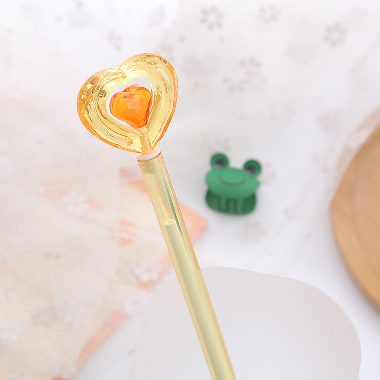 Bút Mực Nước Hình Trái Tim Pha Lê Dễ Thương Sáng Tạo