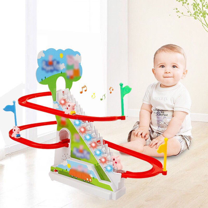 Trò chơi heo peppa leo cầu thang,trượt cầu tuột vui nhộn cho các bé