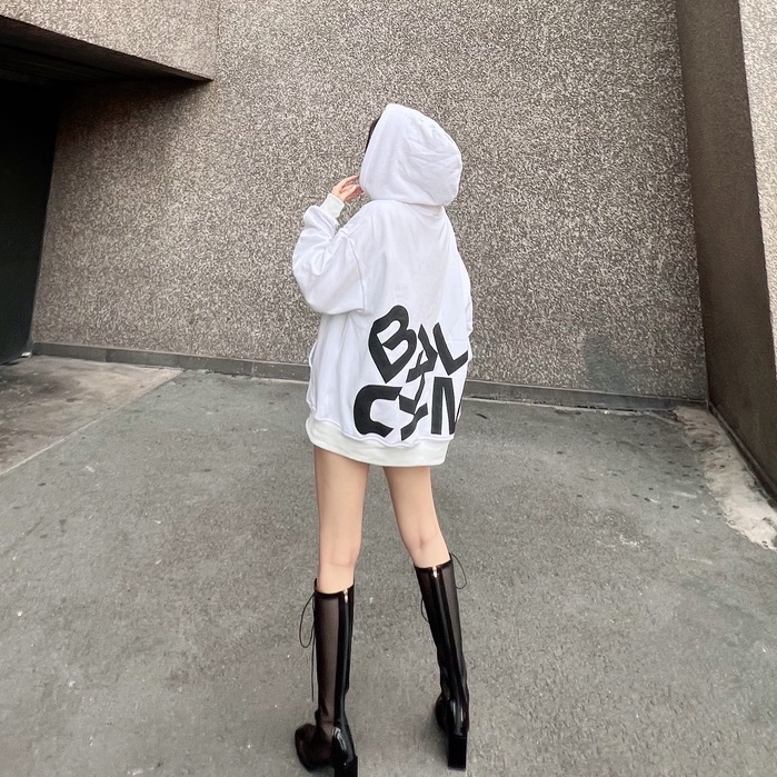 Áo Khoác HOODIE nam nữ Nỉ Bông màu Trắng BLACK MIACK Jacket HM1