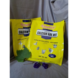 Calcium ade vit 1kg - tăng trọng nhanh, da hồng hào, lông mượt trên vật nuôi.