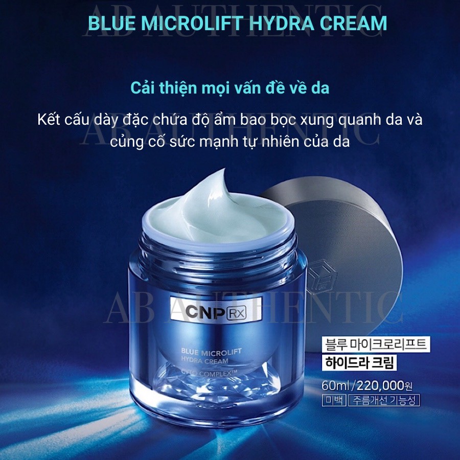 Gói sample kem dưỡng cấp nước, căng bóng da blue microlift hydra cnpcream - ảnh sản phẩm 3