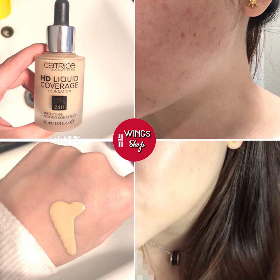 Kem nền kiềm dầu che phủ tốt Catrice HD 24h Liquid Coverage Foundation 30ml | Wings shop