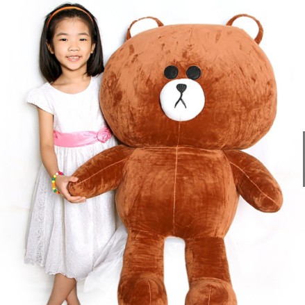 Gấu Brown to khổ vải size 1m màu socola quà tặng cho bạn gái, đồ chơi trẻ em