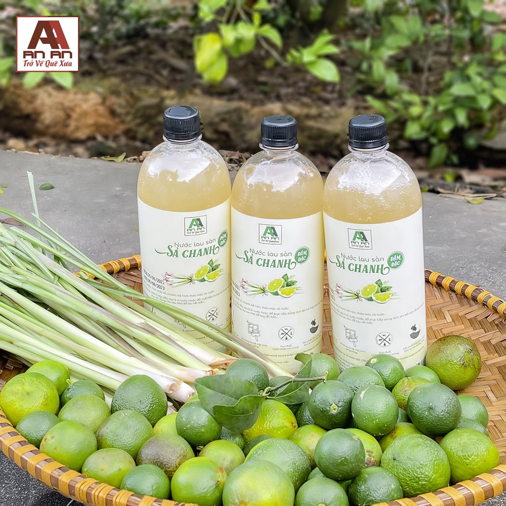 1 Lít Nước Lau Sàn Sả Chanh Đậm Đặc An An, Nước Lau Sàn Nhà Hữu Cơ Organic Đuổi Ruồi Muỗi Côn Trùng An Toàn Cho Da