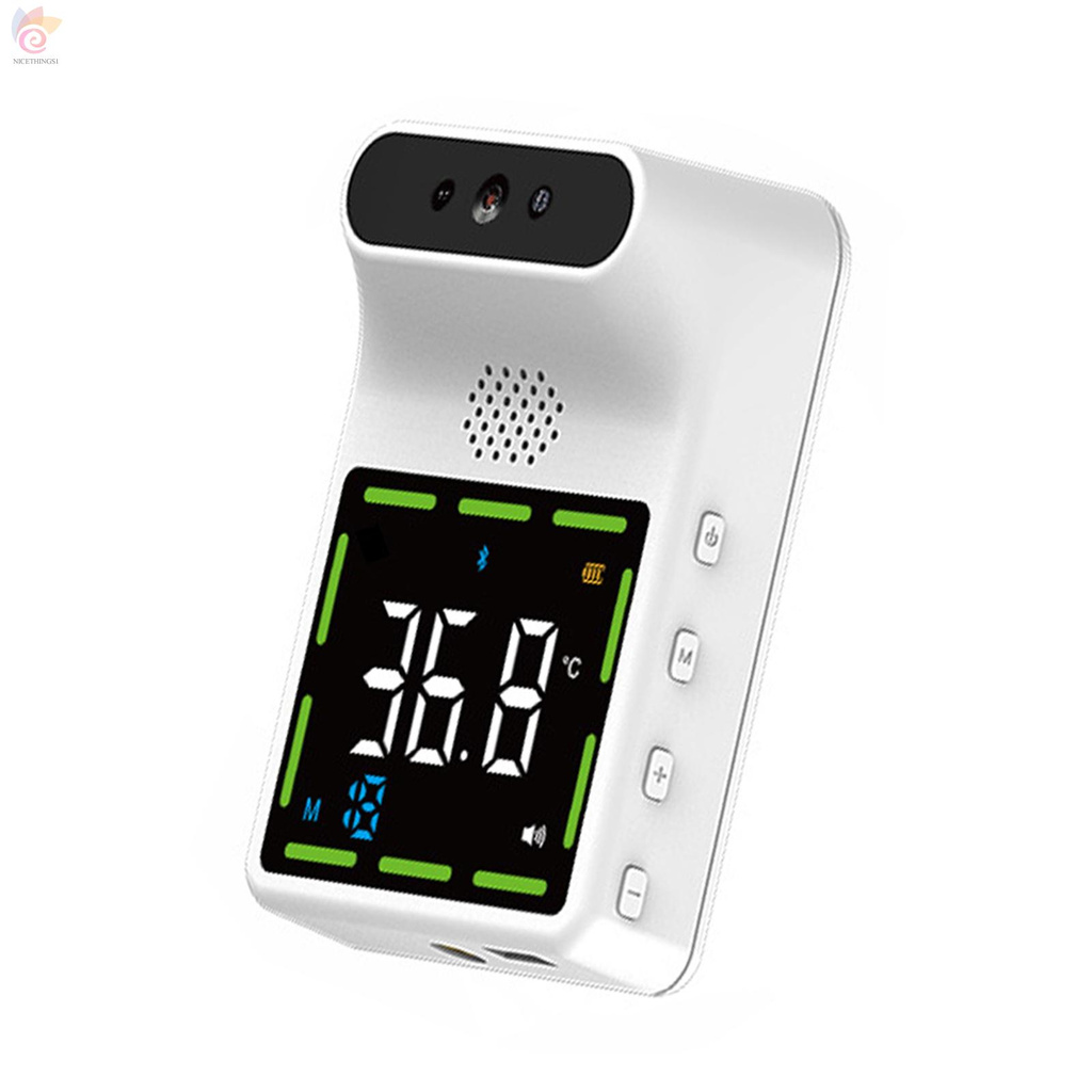 ET K3 Mini Large Color High Definition Display Screen Thermometer High Accuracy BT Voice Alarm Function Multi Language Broadcast Infrared Non-Contact Wall Mounted Thermometer Multipurpose Instant Reading Digital Measuring Tool