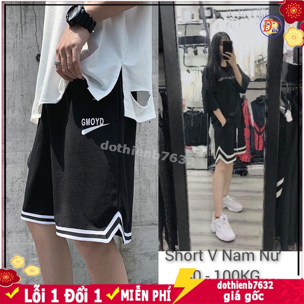 40-100kg Quần Short Line Unisex nam / nữ thời trang bigsize