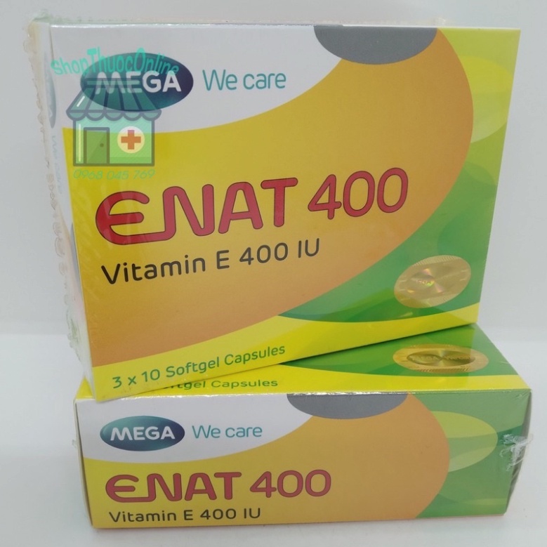 ENAT 400 - Hộp 30 viên  BỔ SUNG VITAMIN E - Giúp làm đẹp da - bổ sung vtm E 400mg ngăn ngừa lão hóa, tốt cho sinh lý