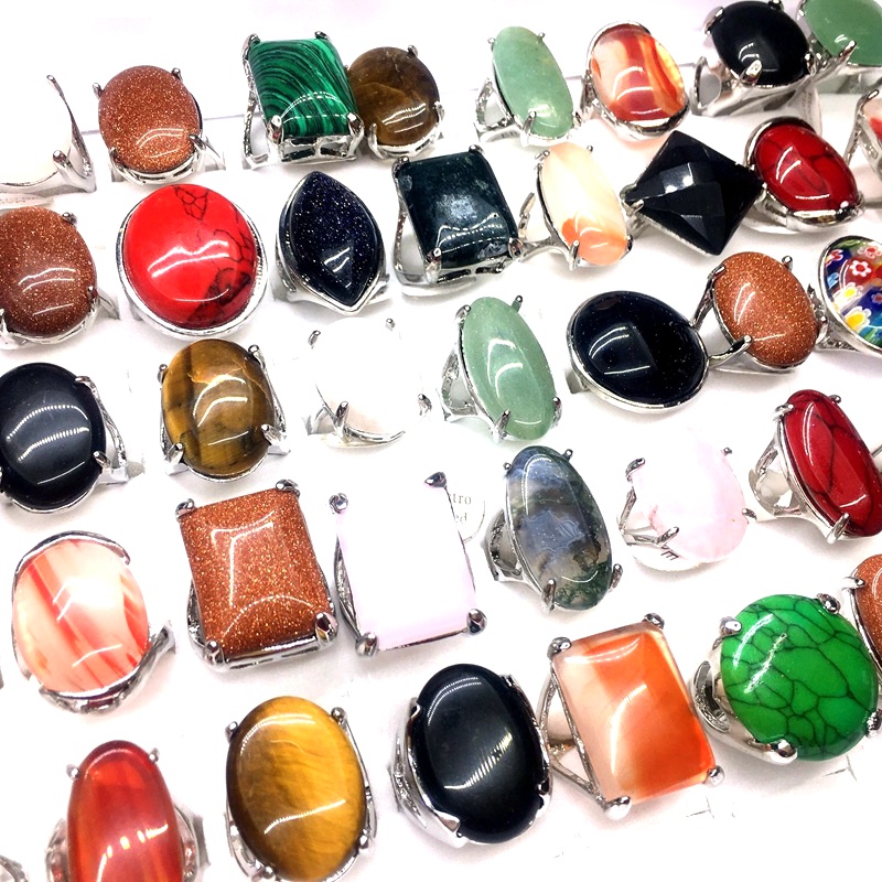 Mới Set 25 Nhẫn Hợp Kim Đính Đá Nhiều Kiểu Dáng Thời Trang