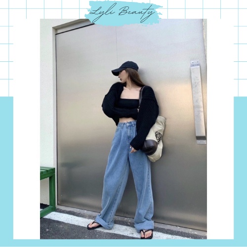 Set 2 món áo croptop - áo khoác ngoài cực phong cách