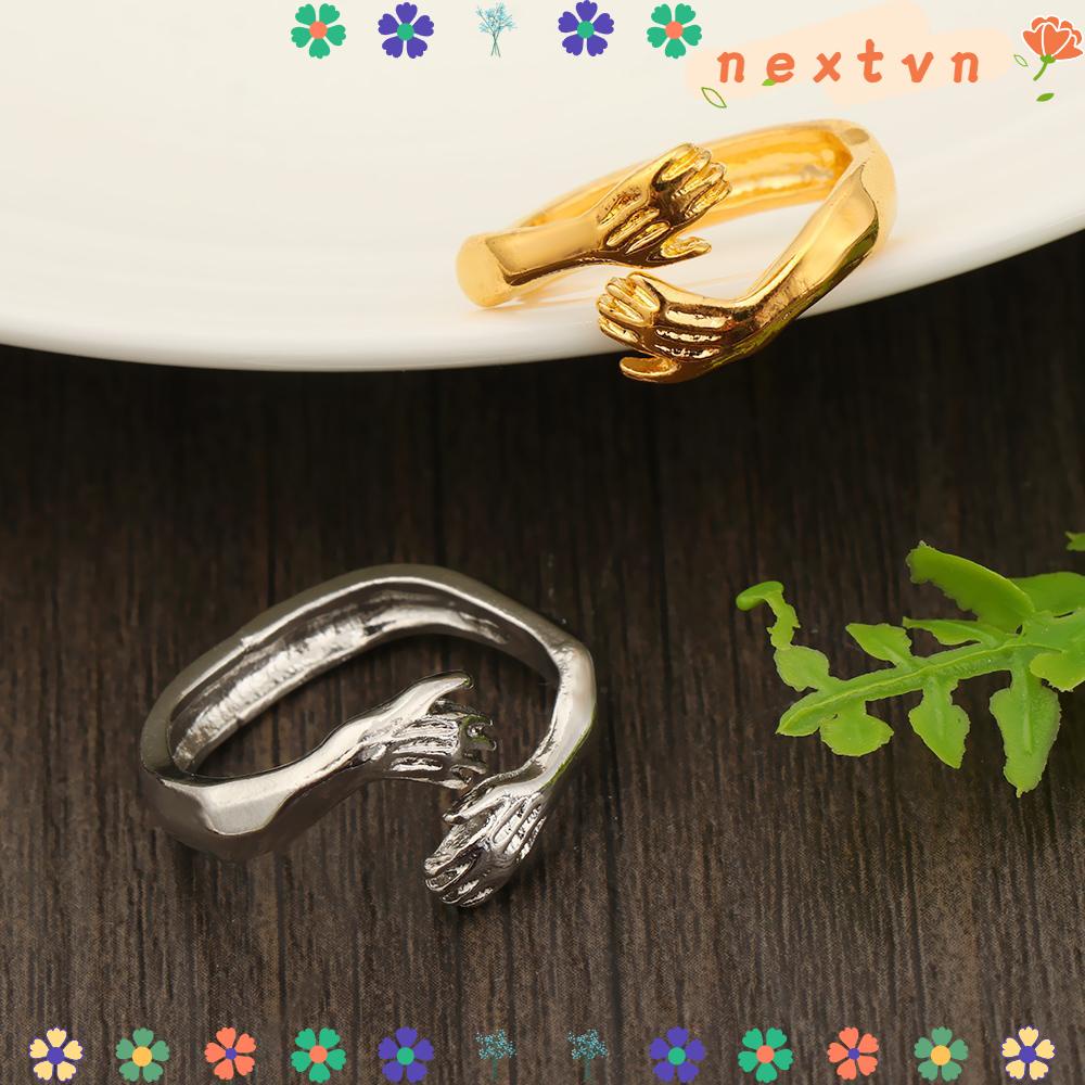 Nhẫn hình cánh tay ôm lãng mạn có thể điều chỉnh kích thước cho cặp đôi