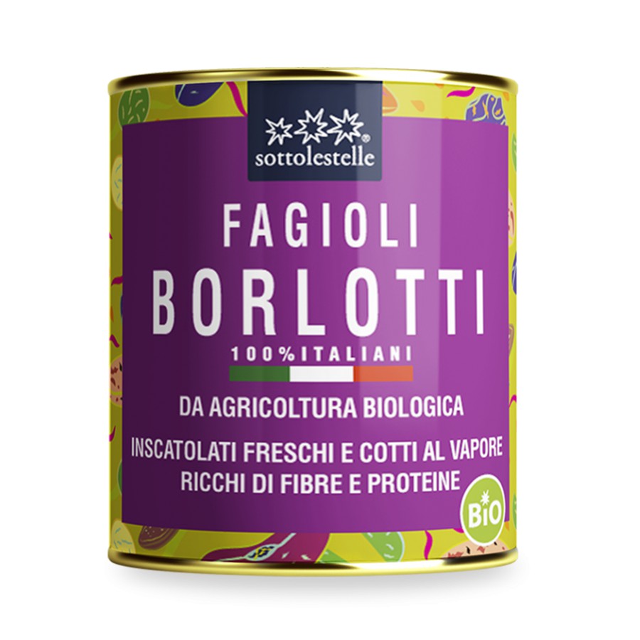 Đậu Cúc Pinto Hữu Cơ Đóng Hộp 400g Sottolestelle Ready Italian Fresh Borlotti Beans