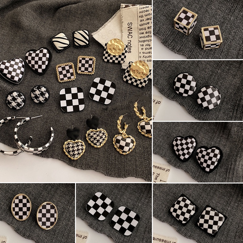 Đôi bông tai phong cách Hàn Quốc retro thời trang