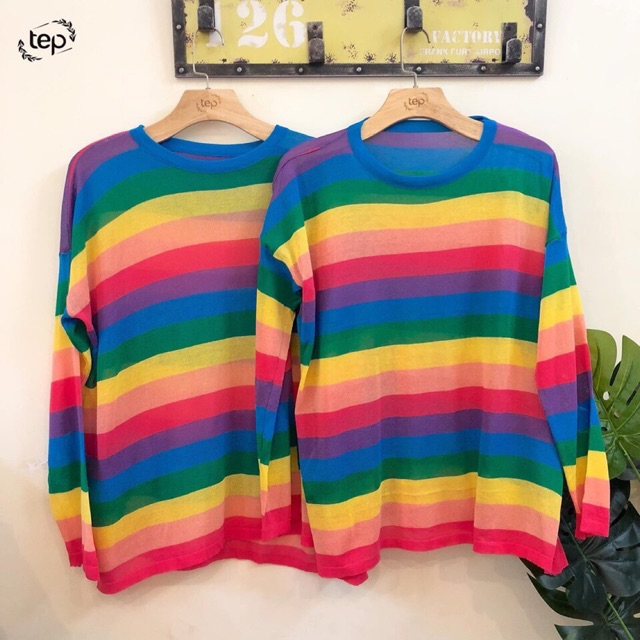 Áo len mỏng 7 sắc cầu vồng mã 471