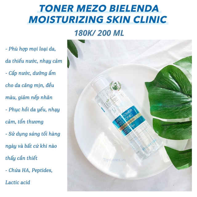 Toner Bielenda Super Power Mezo Tonic Skin Clinic Correcting làm căng bóng, mờ thâm/ Moisturizing cấp nước, dưỡng ẩm