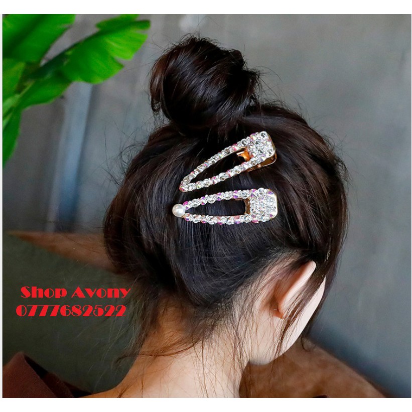 Kẹp tóc lấp lánh style Hàn Quốc 9