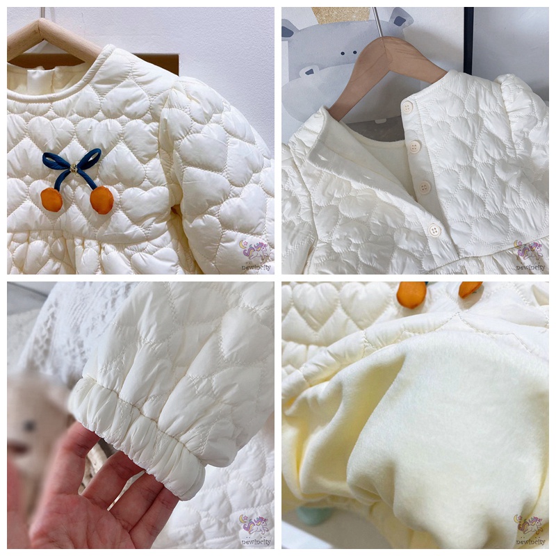 Đầm cotton dày thời trang mùa đông hàn quốc dành cho bé gái