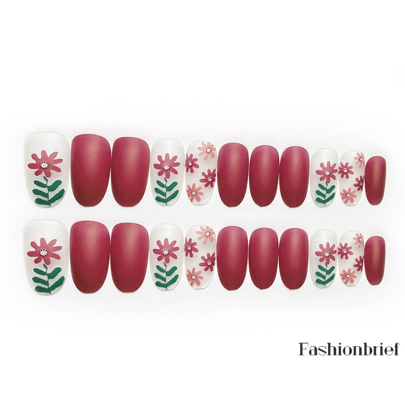 [Hàng mới về] Set móng tay giả họa tiết hoa xinh xắn cho nữ