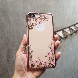 Ốp lưng Iphone 7 plus viền màu đính đá Swarovski Kavaro K1 cao cấp