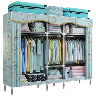 tủ quần áo tủ đựng quần áo vải khung gỗ b3 buồng hàng chuẩn loại 1 phi gỗ 18mm