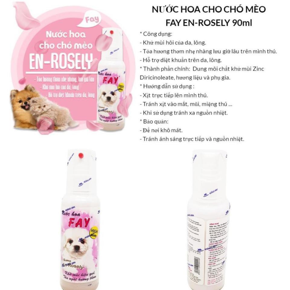 [Mã 157FMCGSALE giảm 8% đơn 500K] Nước hoa chó mèo 90ml (2 loại) Nước hoa Fay CoolCheery En-Rosely cho thú cưng