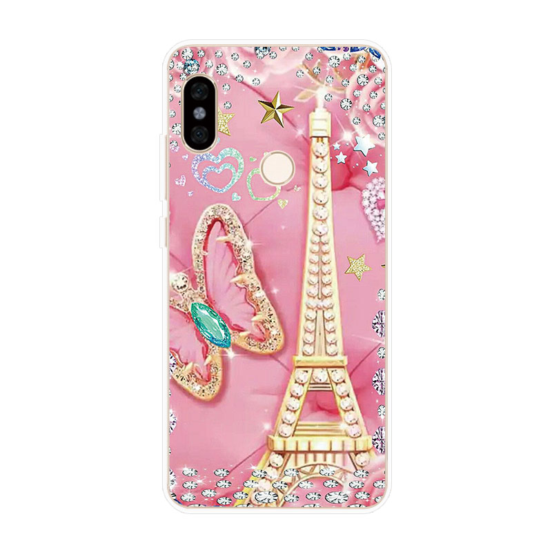 Xiaomi Redmi Note 4 4X 5A Prime 5 6 Pro Soft TPU Silicone Phone Case Cover Diamond Butterfly