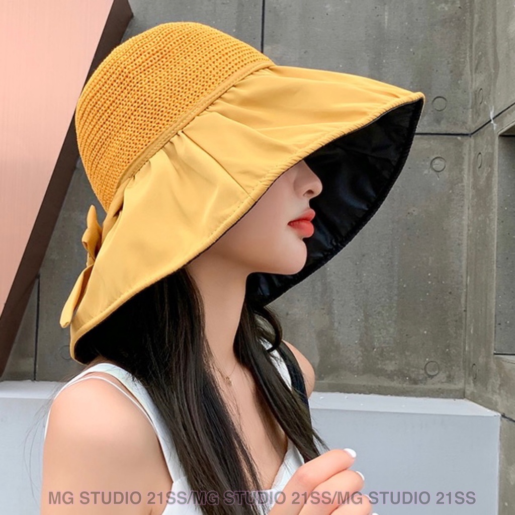 Nón cói MG STUDIO thắt nơ đáng yêu thời trang dành cho nữ