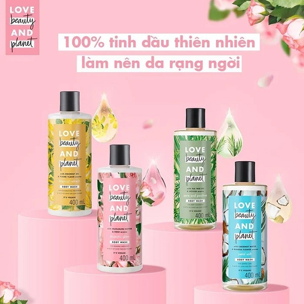 Sữa Tắm Love Beauty And Planet 400ml Phục Hồi Da Khô Làm Sáng Thanh Lọc Da Love Beauty & Planet Body Wash 400ml
