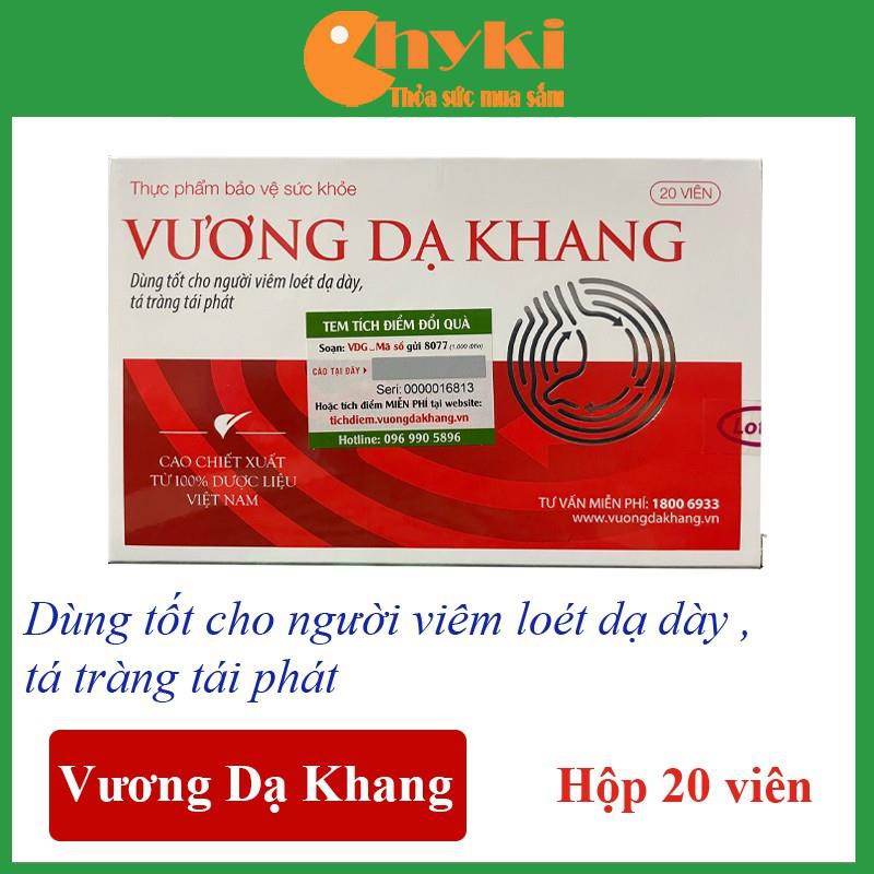 Vương Dạ Khang - Dùng tốt cho người viêm loét dạ dày, tá tràng tái phát - Hộp 20 viên