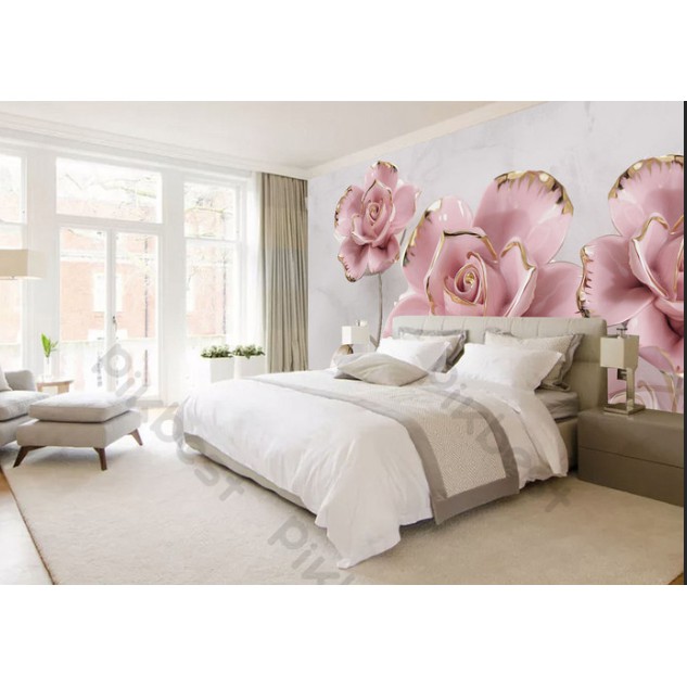 Tranh Dán Tường 3d Phòng Khách, phòng ngủ hiện đại Hoa Hồng Lai
