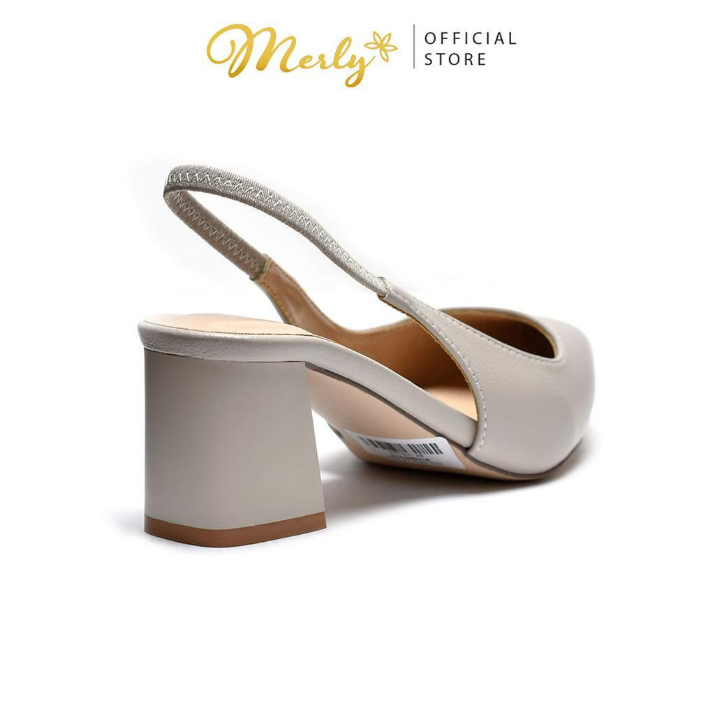 Giày Slingback cao gót Merly 1494, Giày sandal nữ size lớn